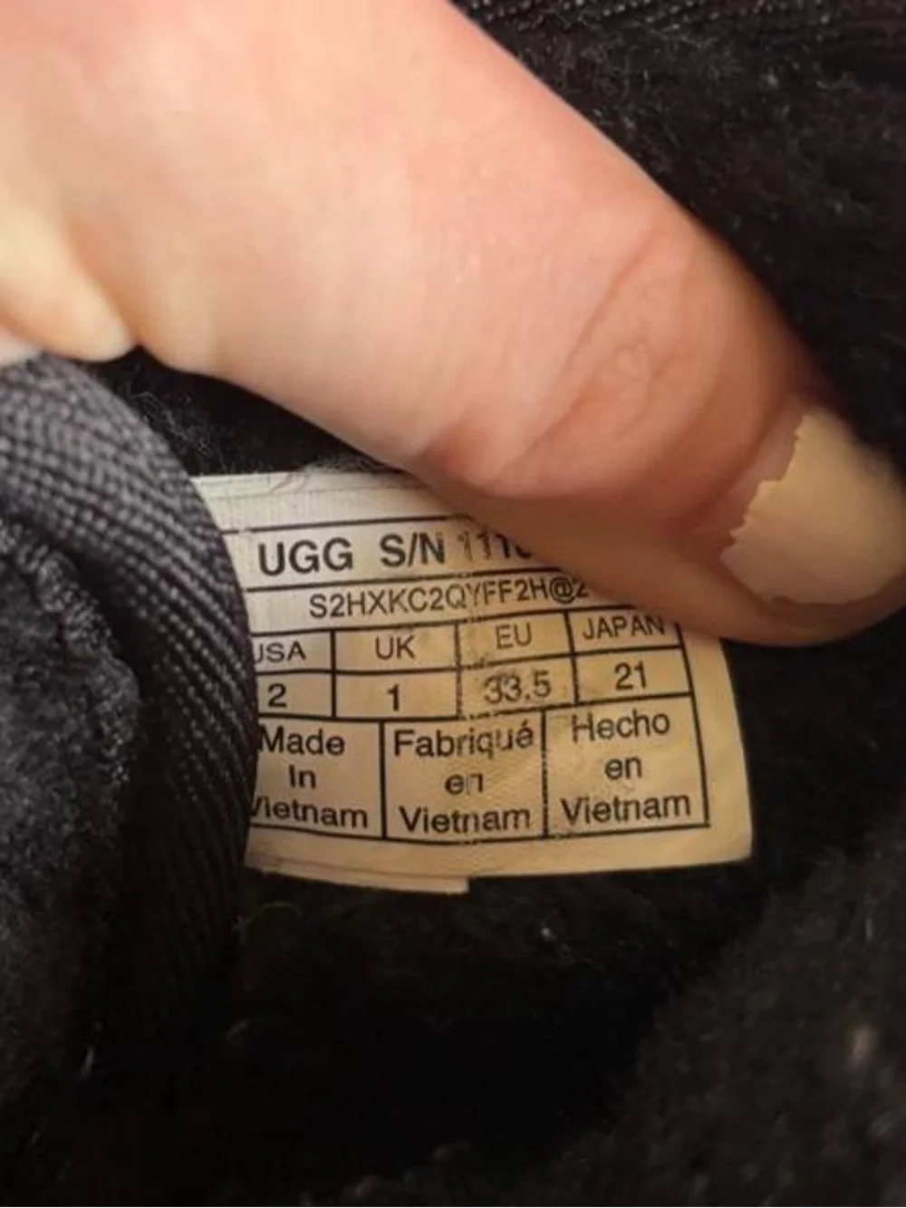UGG Black Short Suede Boot with side button